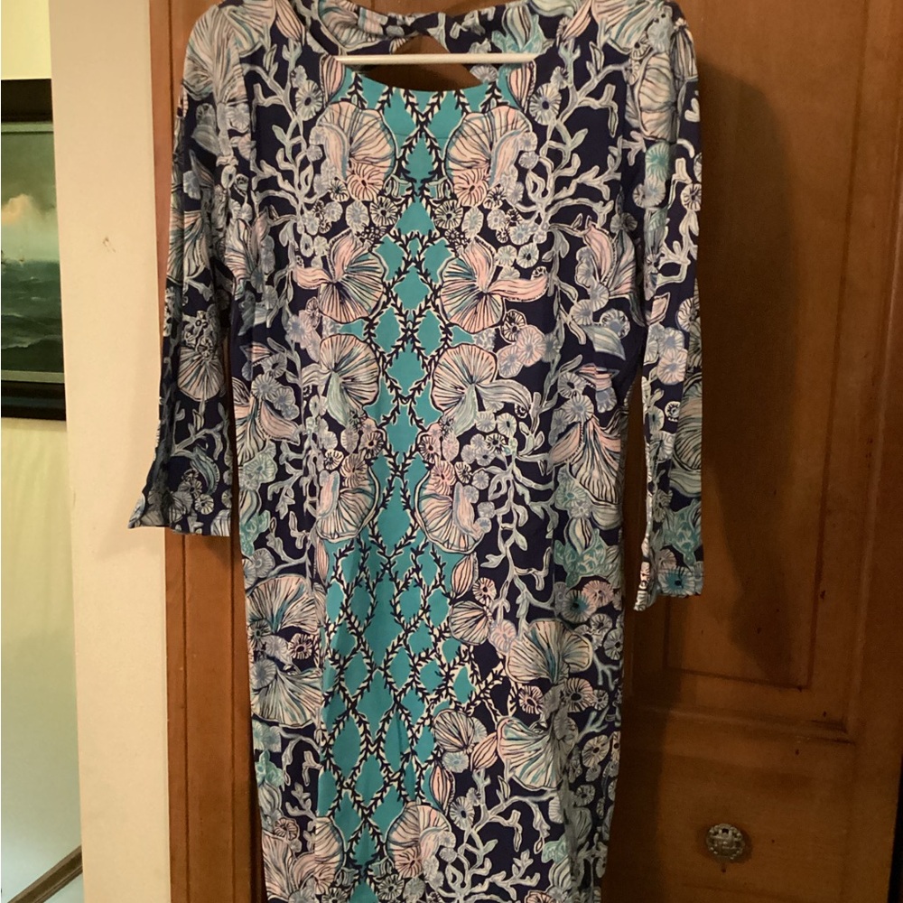 Lilly Pulitzer Blue and White Floral Dress